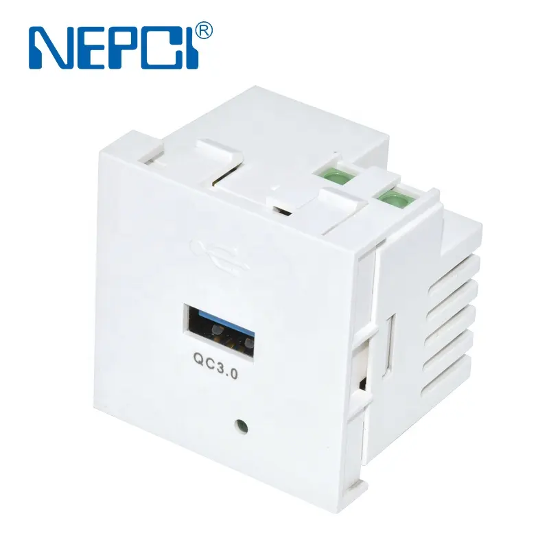 NEPCI 45*45 มม.ชาร์จด่วน QC3.0 USB A โมดูลชาร์จ XJY-USB-17J-QC3.0 Cubic USB A ซ็อกเก็ต