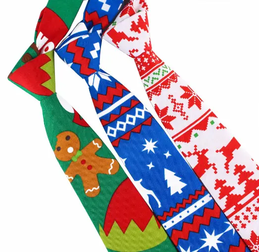 Venta al por mayor de los hombres Corbata de Navidad Árbol Animal diseño Corbata Jacquard Tejido Muñecos de nieve Patrón lazos