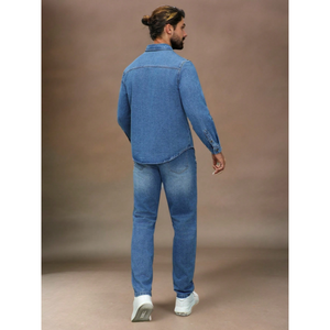 Set Casual da Uomo Due Pezzi: <span class=keywords><strong>Polo</strong></span> Sportiva Slim Fit e <span class=keywords><strong>Jeans</strong></span> Dritti Rilassati, Abbigliamento Streetwear Coordinato - Product Image 4