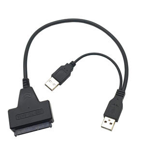 Adaptateur de câble convertisseur <span class=keywords><strong>externe</strong></span> <span class=keywords><strong>USB</strong></span> 2.0 vers SATA 7+15 broches <span class=keywords><strong>pour</strong></span> <span class=keywords><strong>disque</strong></span> <span class=keywords><strong>dur</strong></span>, double <span class=keywords><strong>USB</strong></span> 2.0, <span class=keywords><strong>pour</strong></span> SSD/HDD 2,5 pouces, ordinateur portable - Product Image 2