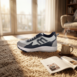 Baskets grises en maille, chaussures de marche décontractées à lacets, légères, pour sports d'intérieur - Product Image 5