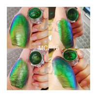 Pigment MCESS Magic Mirror Multi Chrome Vert, paillettes pour ongles, pigment changeant de couleur, pigment caméléon, poudre