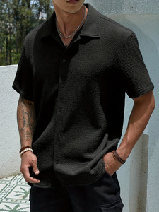 เสื้อเชิ้ตผู้ชายถักแบบลำลอง ปักโลโก้ 200GSM โพลีเอสเตอร์ 100% สไตล์รีสอร์ท สตรีทแวร์ - Product Image 6