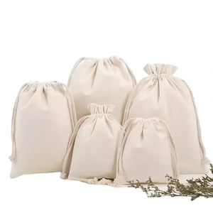 Eco-friendly Household Cotton <b>Bag</b> Storing Cookies Nuts Kernels Drawstring Muslin Design Hangover Kit Festival Party Decorations - Product Image 1