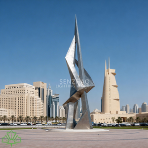 Escultura Metálica de Diseño Abstracto para Decoración de Exteriores, Arte Geométrico de Acero Inoxidable Pulido Moderno Senzhao - Product Image 4