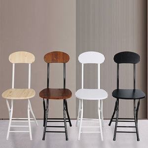 Kursi lipat kayu Solid untuk ruang makan di rumah asrama, bangku latihan logam portabel putih untuk negosiasi luar ruangan praktis tahan lama - Product Image 1