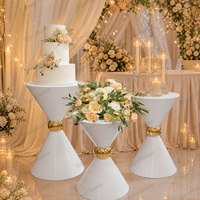 Présentoir de mariage moderne en forme de sablier, socle rond de 50 cm blanc/noir pour gâteaux et fleurs, idéal pour la décoration d'événements