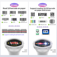 Escáner de Código de Barras CMOS 2D USB Xincode, Lector de Códigos de Barras Inalámbrico y con Cable, Lector de Códigos QR Láser 1D Manos Libres para Fábrica, en Venta