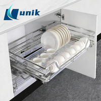 Panier coulissant en acier inoxydable 304 chromé pour tiroir de cuisine, organisateur d'armoire, gain de place, taille personnalisable, étagère de rangement