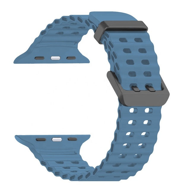 Factory Selling Ocean Silicone Breathable Watch Bands  for Apple Soft Silicone Strap 42mm Ocean Bracelet