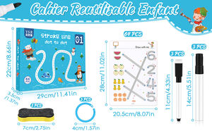 Enfants crayon contrôle traçage classeur <span class=keywords><strong>pour</strong></span> enfants lettre motif pratique écriture manuscrite apprentissage avec essuyer stylo propre <span class=keywords><strong>livre</strong></span> - Product Image 5