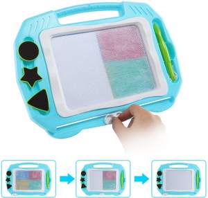 Çocuk tulumları için Mini manyetik çizim kurulu, kalem ve pullar ile taşınabilir silinebilir Doodle ped eğitim seyahat oyuncak hediye - Product Image 2