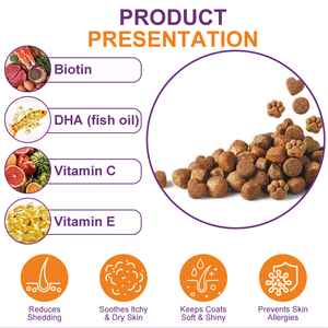 ขนมเคี้ยวสำหรับสุนัขบรรเทาอาการแพ้และโปรไบโอติกส์สำหรับแมว เสริมภูมิคุ้มกัน แก้อาการแพ้ตามฤดูกาลและอาการคัน ช่วยระบบย่อยอาหารและสุขภาพลำไส้ - Product Image 4