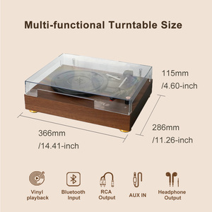 Trong Kho Retro Cổ Điển Bằng Gỗ Bàn Quay Bt RCA Hi-Fi Vinyl Ghi Máy Nghe Nhạc Với Được Xây Dựng Trong Loa Cho Giáng Sinh Quà Tặng Màu Đen <span class=keywords><strong>Friday</strong></span> - Product Image 5