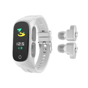 2024 Newest 2 In 1 N8 Bracelet BT Dual Calling Push Music Camera Wearable Devices Sport Watch N8 Watch With Tws Earbuds