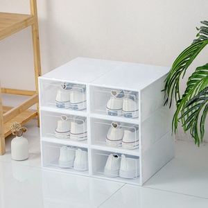 12 PCS Shoe Storage Box Stackable Shoe Organizer Clear Plastic Stackable Sneaker Storage Shoe Containers with Drop Front