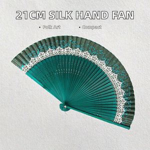 Éventail pliant portable de 21 cm en soie de style japonais, coloré et tendance, en bambou, pour la décoration intérieure et la photographie - Product Image 2