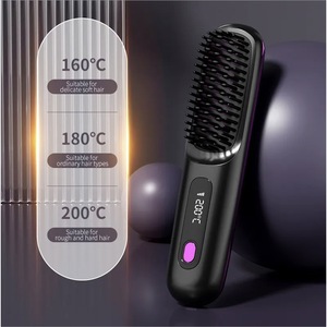Mini peine alisador de cabello recargable, 3 ajustes de temperatura, portátil para viaje, con iones negativos para un cuidado del cabello suave - Product Image 5