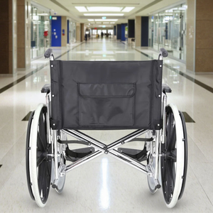 Silla de ruedas de acero CA9868, reposabrazos de PU desmontable, barra cruzada doble, asiento <span class=keywords><strong>extra</strong></span> ancho de 24 ", silla de ruedas de acero resistente - Product Image 5
