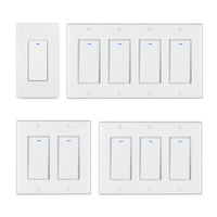 DS-122 taille américaine 110V Alexa Google Home commande vocale Tuya Smart Life 1gang WiFi interrupteur d'éclairage avec bouton poussoir et minuterie