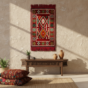 Oriental 90*60cm Alfombra de pared étnica Decoración Árabe para el hogar Lavable 650 Gr - Product Image 3