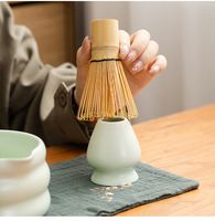 Ensemble d'outils à Matcha de style japonais Bol à Matcha Brosse à thé Outils de cérémonie à Matcha Ensemble à thé de la dynastie Song avec boîte cadeau colorée