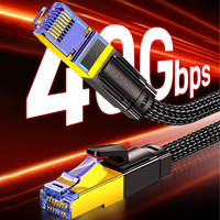 Cable Ethernet SAMZHE Cat8 SSTP de 1M y 40Gbps, 2000MHz, Blindado, con Cable Trenzado de Cobre Puro 26AWG/30AWG para Router/Switch/Servidor
