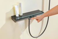 Haier – Nouvelle Arrivée de Qualité Supérieure, Robinet Mural Carré 3 Fonctions en Laiton Brossé et Acier Inoxydable Noir/Doré/Nickel, Jet Doux