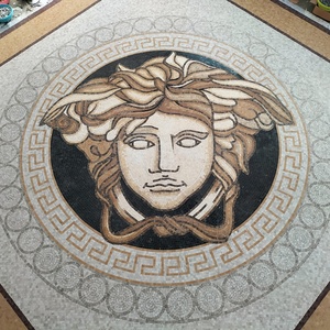 24K oro reale taglio a mano murale dea medaglione Medusa piastrelle di vetro mosaico piscina <span class=keywords><strong>per</strong></span> parete e pavimento - Product Image 4