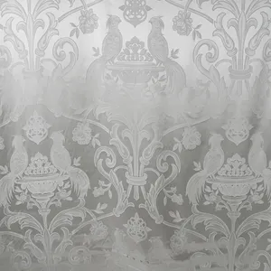 Jacquard jacquard camisa de seda tecido de malha para roupa de dormir, atacado, branco 100%, tecido de cetim personalizado em seda, têxtil para casa