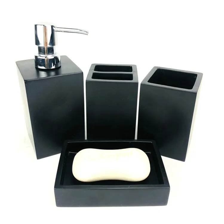 Hotel Decor Polyresin Resin Bath Accessory Sets Toothbrush Holder Luxury Bathroom Accessories Set