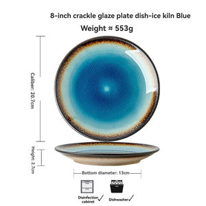 Assiette à dessert japonaise en céramique Home Ice Disc, vaisselle haut de gamme - Product Image 3