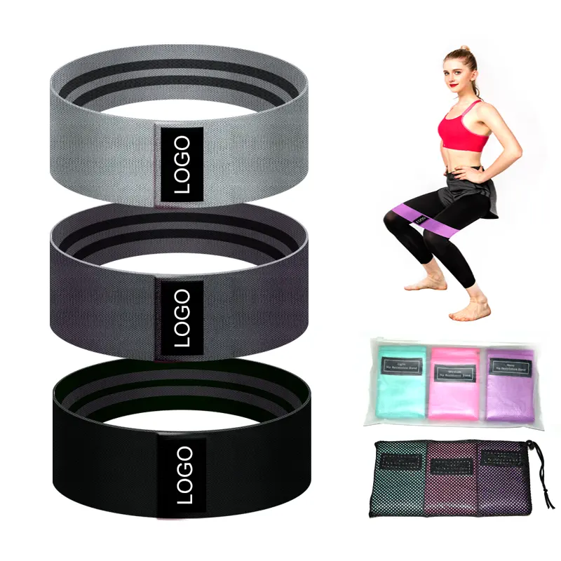 GEDENG basso MOQ tessuto per stampa personalizzata cotone resistenza fascia per glutizione elastico allenamento Les Fitness mulini Set fascia di resistenza