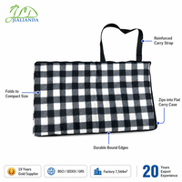 Tapis de pique-nique pliable imperméable JLD en polaire avec support en PVC, épaissi, anti-humidité, style nordique, pour camping en extérieur, portable et facile à ranger
