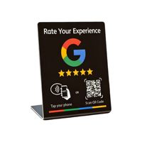 Panneau d'affichage Google Table personnalisé avec lecture de code QR, pour cartes de paiement, cartes d'avis et codes QR NFC sociaux