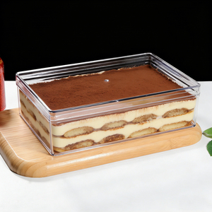 Caja de Tiramisú Transparente Grande, Ecológica, de Material PS, Contenedor de Plástico de Grado Alimenticio para Empacar Postres, Pasteles y Repostería, Venta al Por Mayor - Product Image 1