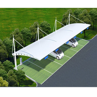Estructura de Membrana con Armazón de Acero Directo de Fábrica, Impermeable, Resistente al Fuego y al Viento, Tamaño y Color Personalizables, Cobertizo para Estacionamiento de Autos