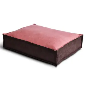 Custom Luxury Washable Velvet Borderless Square Dog Cat Bed Pet Bed Dog Cushion Mat
