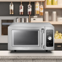 Harga pabrik 25L 1000W lampu Interior baja tahan karat peralatan dapur oven Microwave komersial industri untuk makanan