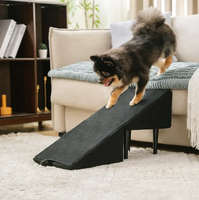 Rampe pliable 2-en-1 moderne et écologique en bois pour chien, marchepied antidérapant, escalier pour animaux de compagnie, soutien articulaire pour chiens âgés