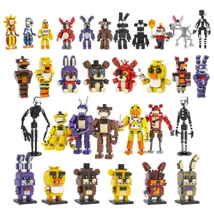 FNAF Freddy Bonnie Chica Foxy boneka MOC bata set Diy blok bangunan set untuk anak Model mainan untuk anak-anak