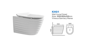 WC suspendu en céramique blanche de haute qualité, sans bride, à <span class=keywords><strong>chasse</strong></span> directe, pour salle de bain – Vente directe usine - Product Image 6