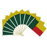 Drapeau de Benin à agiter à la main, 14*21cm, en polyester imprimé numériquement avec tige en bois, vente en gros