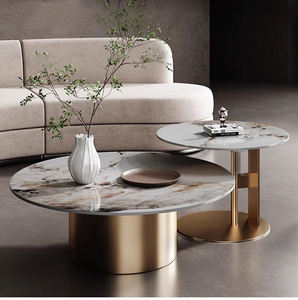 Nuovo tavolino rotondo contemporaneo Set <span class=keywords><strong>di</strong></span> tavolino in metallo e tavolino da caffè mobili <span class=keywords><strong>interni</strong></span> - Product Image 2
