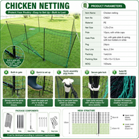 Clôture de ferme portable, écologique, durable et imperméable avec porte au design unique, kit de clôture en plastique pour poulailler 1,25 m x 21 m