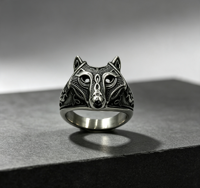 Bague en acier inoxydable avec tête de loup viking nordique, bijoux tendance pour hommes