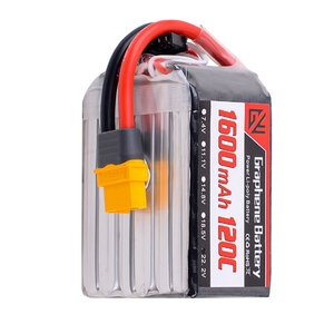 Batería Lipo GWRC 6S 22.2V 1600mAh 120C Descarga Estable para Drones de Carreras FPV, UAVs, Barcos RC, Autos, Helicópteros, Grado Marino - Product Image 2