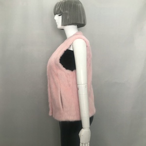 Gilet <span class=keywords><strong>di</strong></span> Lusso Invernale da Donna in Pelliccia <span class=keywords><strong>di</strong></span> <span class=keywords><strong>Visone</strong></span> Senza Maniche con Caldo Bordo Corto in Pelliccia Taglie Forti All'Ingrosso - Product Image 4