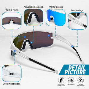 Gafas de Sol Deportivas con Lentes de Espejo Multicolor, Gafas Ergonómicas para Ciclismo y Conducción, Gafas de Pesca para Exteriores, Gafas de Seguridad con Logotipo Personalizado - Product Image 2