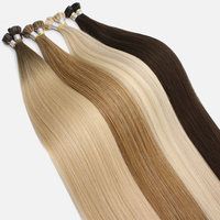 Extensions de cheveux humains vierges russes à double trame 100% naturelles, pointes plates en kératine, cheveux Remy de qualité supérieure, pré-collés